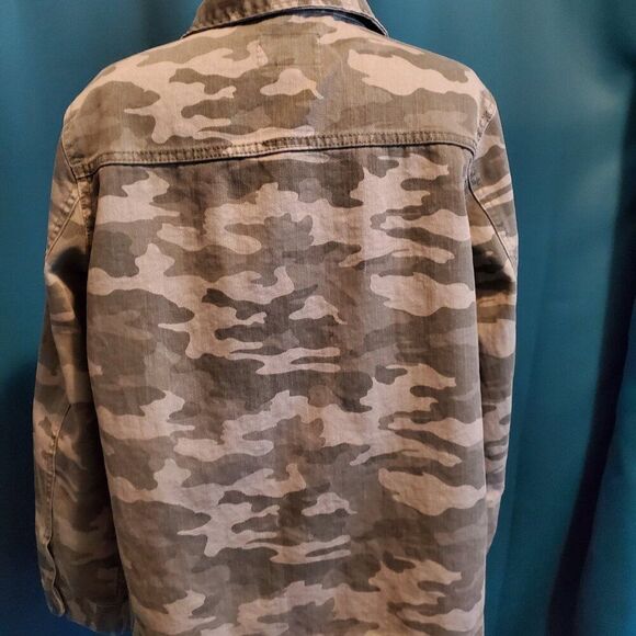 Cozy Camo Utility jacket with pockets 100% cotton -M - Picture 3 of 6